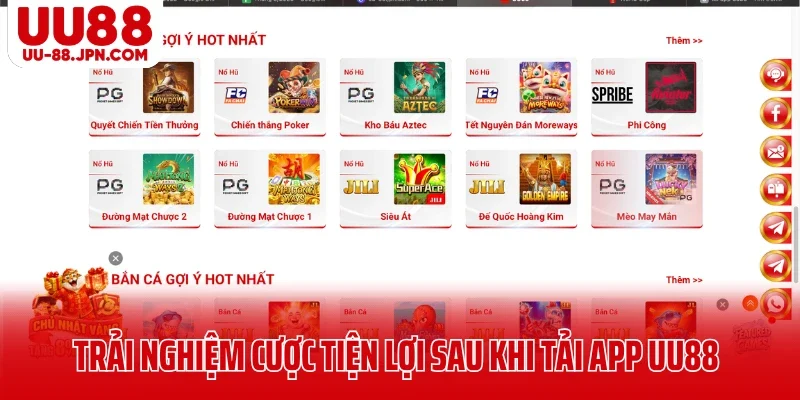 Trải nghiệm cược tiện lợi sau khi tải app UU88 Trải nghiệm cược tiện lợi sau khi tải app UU88